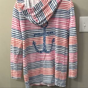 lilly pulitzer coverup sweatshirt anchor stripes